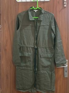 Olive Green Utility Casual Coat