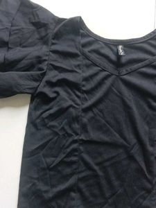 Stylish Black Top with Flutter Sleeves