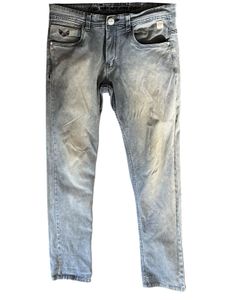 Distressed Wash Denim Jeans