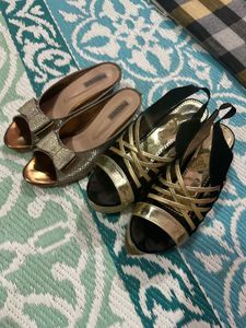 Sparkling Gold &amp; Black Heels Bundle