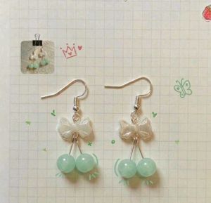 Cute Cherry Bow Dangle Earrings