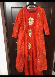 Ethinic Gown And Frock With Shrug