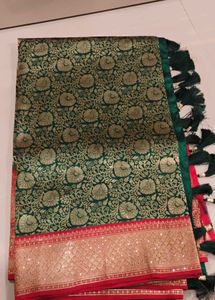 Elegant Green Banarasi Silk Saree