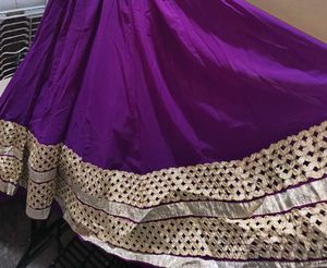 Elegant Purple Embroidered Anarkali Gown with dupa