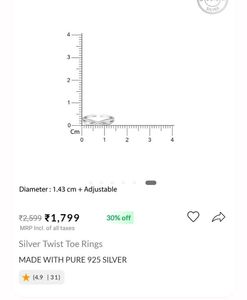 Silver Twist Toe Rings