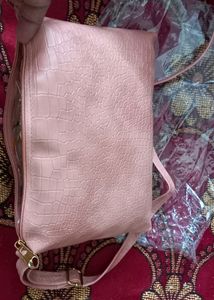 Biege Pink Shaded Sling Bag