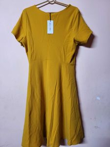 Mustard Yellow A-line Dress