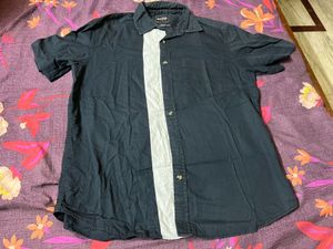 Unique Two-Tone Short Sleeve Shirt
