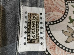 Stylish Grey Embellished Jeans
