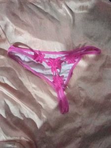 Pink Floral Thong Panty