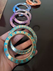 Fusion Set of 10 Colorful Enamel Bangles