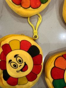 Cute Cartoon Flower Pouches - Set of 5