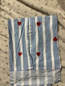 Blue Striped Heart Top