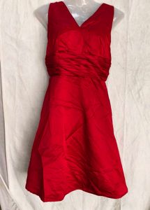 Elegant Red V-Neck Fit &amp; Flare Dress