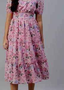 branded Pink Floral Maxi Dress