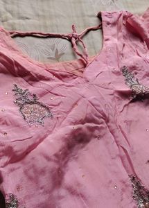 Pink Embellished Kurta