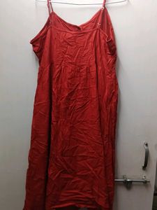 Red Button-Up Cami Dress