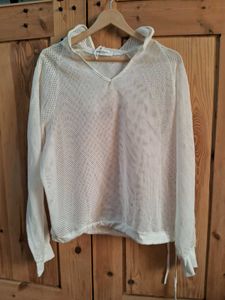 White Mesh Hoodie