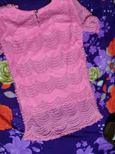 Elegant Pink Lace Blouse