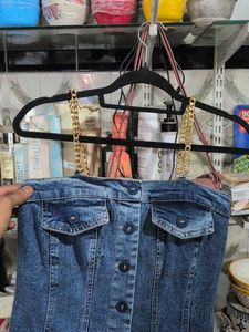 Blue blast chain detail A-Line dress size M