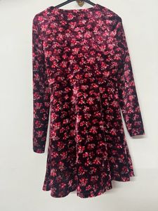 Floral Velvet Mini Dress