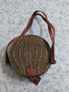 Round Woven Crossbody Bag