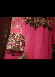 SPink Embellished long dress with dupata f