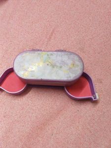 Vintage Purple Compact Mirror Makeup Case