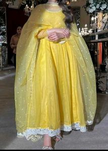 Vibrant Yellow Anarkali Suit Set