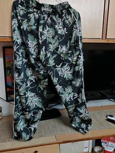 Botanical Print Satin Lounge Pants