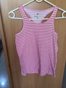 Pink &amp; White Striped Tank Top