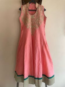 Peach Embroidered Anarkali Kurta