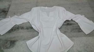 Chic White Bell Sleeve Top ✨