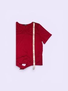 Chic Red Tie-Front V-Neck Top