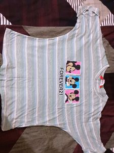 Retro Mickey Mouse Striped Tee