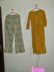 Pure Cotton Yellow Kurta Set