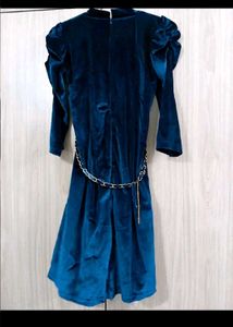 Teal Velvet Birthday Dress(NEW)