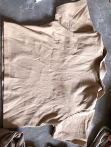 Cute Beige Cropped Polo Top