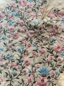 Max Cream Floral Embroidered Kurta