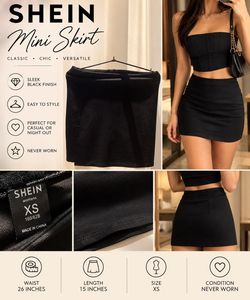 SHEIN Black Mini Skirt XS (26 waist)