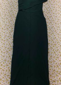 Elegant Emerald One-Shoulder Dress