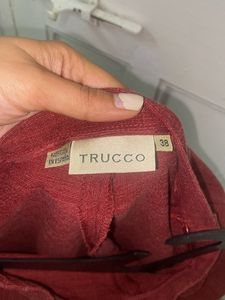 Maroon Formal High Waist Pants