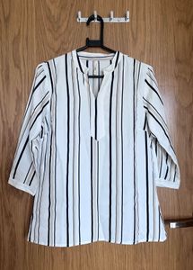 Striped V-Neck Tunic Top