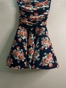 Strapless Floral Fit &amp; Flare Dress