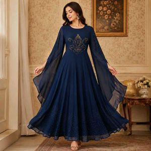 Elegant Teal Blue Embellished Gown
