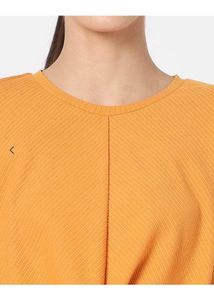 Trendy Orange Twisted Crop Top