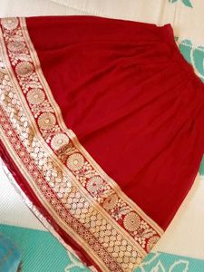 Beautiful Red Embroidered Ethnic Skirt