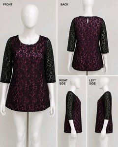 Chic Lace Top with Jewel Neckline