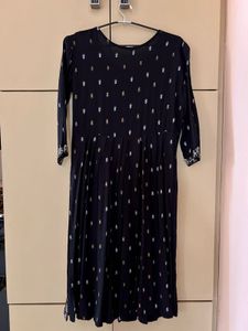 Black Printed Mirror Work A-line Kurta🖤 | Size S