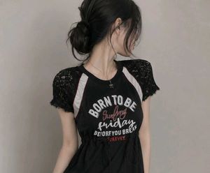 Black Lace Trim Dress